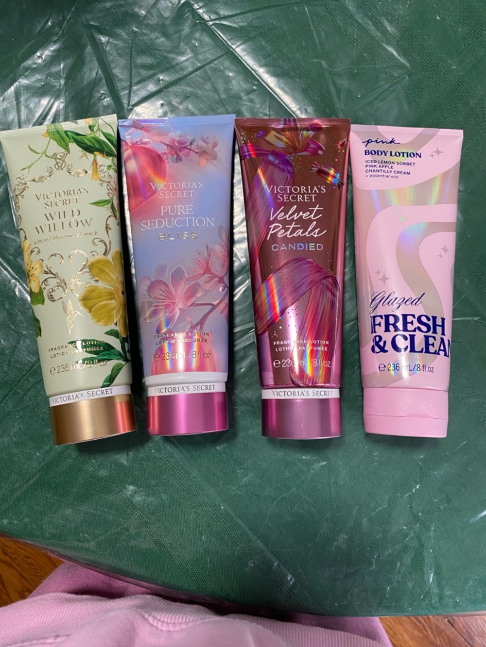 Victoria's Secret Body Lotions Set - Green, Pink, Purple, Rose Gold